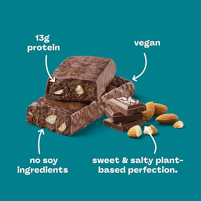 think! Vegan/Plant Based High Protein Bars - Peanut Butter Chocolate Chip 13g Protein 5g Sugar No Artificial Sweeteners Non GMO Project Verified 10 Count (Packaging May Vary)