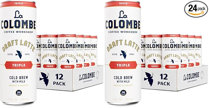 La Colombe CoffeeTriple Draft Latte11 fl oz CansCoffeehouse Quality Cold BrewSpecialty Grade Coffee BeansReady-to-Drink On-the-Go(Pack of 24)