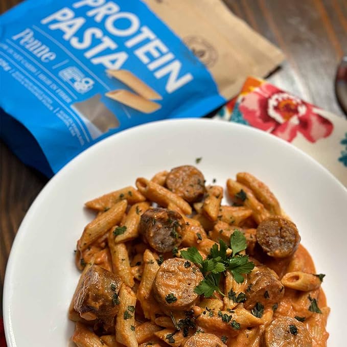 High Protein Pasta 19g Made with Lupin Flour &amp Sunflower Flour 4g Net Carb Gluten Free Keto Pasta Low Carb by lulupasta (Penne 2 Pack)