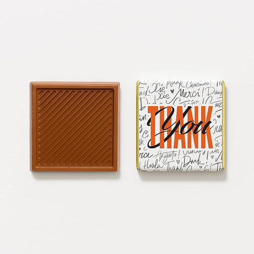 50 pcs Thank You Chocolates - Elegant Milk and Dark Chocolate Treats for Weddings Event Corporate Gifts and Special Occasions (Design 1 - milk)