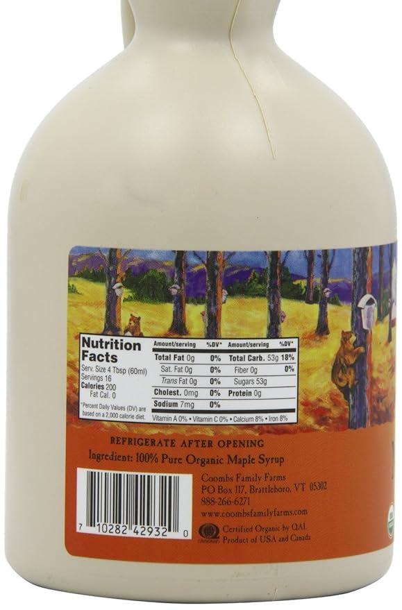 Coombs Family Farms Maple Syrup Organic Grade A Dark Color Robust Taste 32 Fl Oz