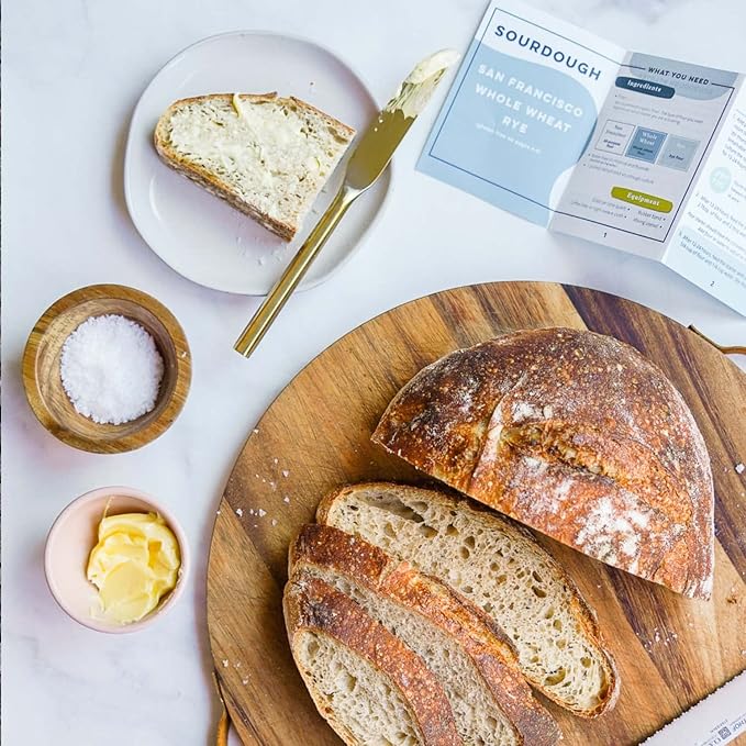 Cultures for Health Artisan Bread Making Kit | 5 Piece DIY Kit Includes San Francisco Sourdough Starter Baker's Scale Bread Lame Dough Scraper &amp Butter Muslin | Sourdough Bread Baking Supplies