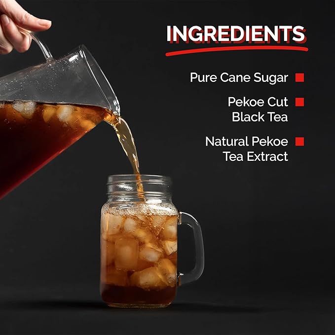 Cane Brew Sweet Tea – Southern Black Iced Teas Family Size – No Boil Zero Mess – Cold Brew for Home Camping RV or Travel 16 Gallon Bags