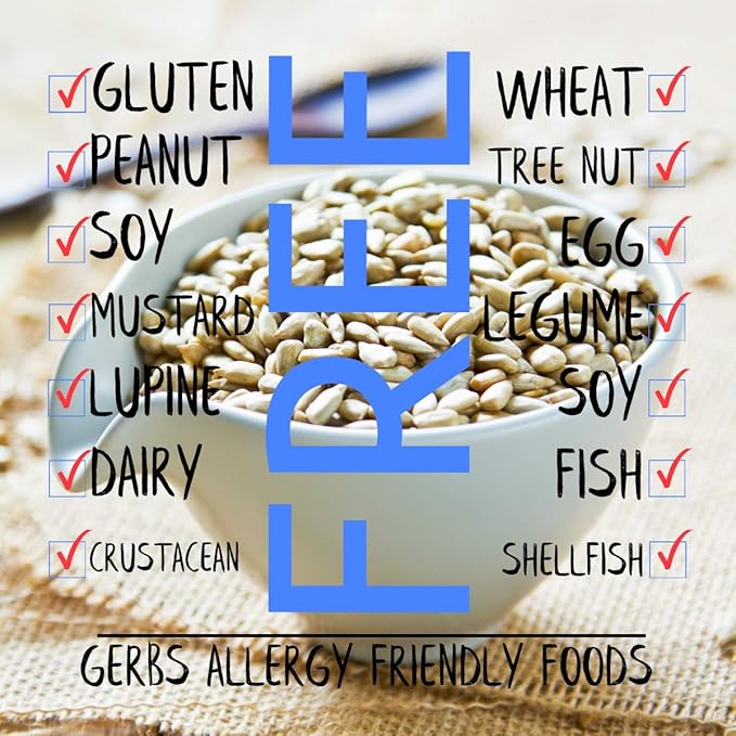 Gerbs Raw Sunflower Seed Kernels 4 lbs. | No Artificial Additives Resealable Bag | Mild &amp Crunchy | Top 14 Allergen-Free