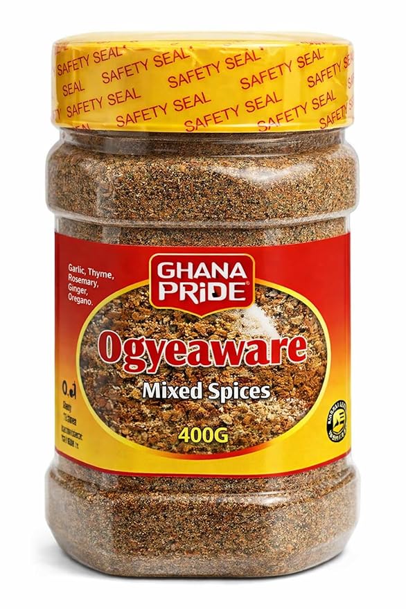 Ogyeaware Mixed Spices 400g (14.1 oz) – Authentic West African Seasoning Blend with Garlic Thyme Rosemary Ginger &amp Oregano – All-Purpose Savory Spice for Meat Chicken Fish Rice Soups Stews