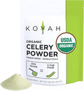KOYAH - Organic USA Celery Powder (1 Scoop = 1/4 Cup Fresh): 36 Servings Freeze-dried Whole-Stalk Powder