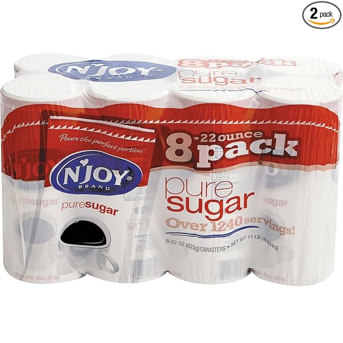 N'Joy Pure Cane Sugar - 8 / 22 Ounce canisters (2 Pack)