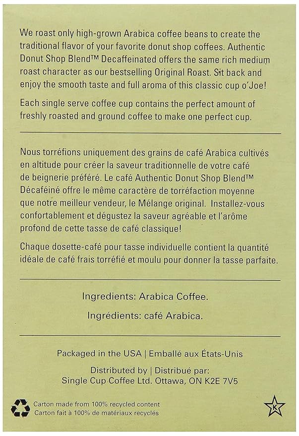 Authentic Donut Shop Blend Decaffeinated Single Cup Coffee for Keurig K-Cup Brewers 24 Count per Box 2 Boxes
