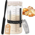 57oz Sourdough Starter Jar Kit Extra Large Capacity Sourdough Jar Wide Mouth Sourdough Bread Starter Kit for Perfect Sour Dough Bread Glass Jar for Baker (Black)
