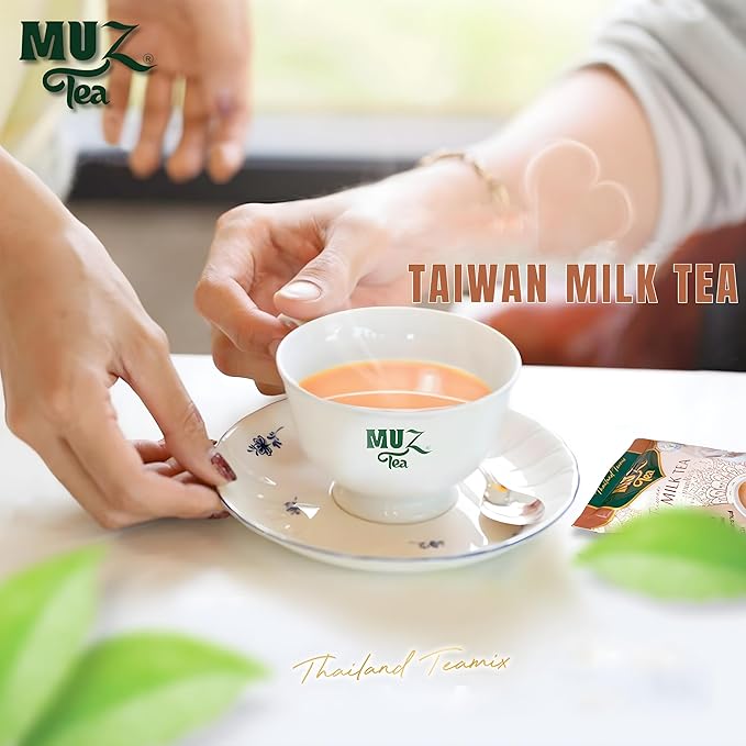 MuzTea Instant Taiwan Milk Tea Powder Mix 3 in 1 With Black Tea Coconut Flower Sugar Creamer From Selected Low Fat Milk Powder 15 Sachets (Taiwan Milk Tea)