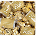 124 Pcs Gold Graduation Candy Party Favors Assorted Wrapped Miniatures &amp Gold Almond Kisses (1.52 lbs Approx. 124 Pcs)