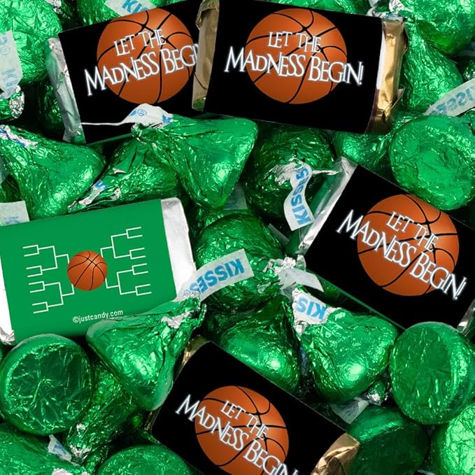 124 Pcs Green Basketball Party Candy Favors Chocolate Mix Let the Madness Begin (1.52 lbs Approx. 124 Pcs)