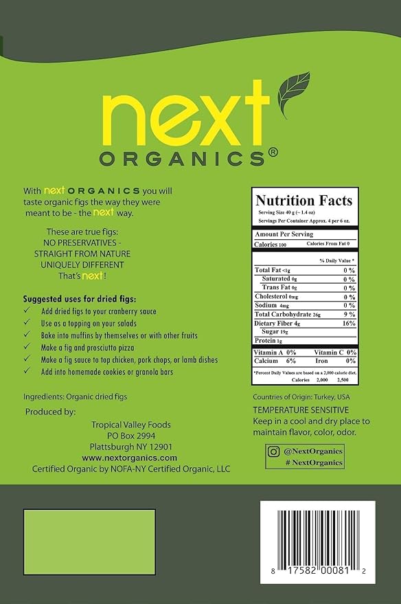Next Organics Dried Fruit Variety Pack (6 oz Mango Coconut Figs) (Pack of 3)