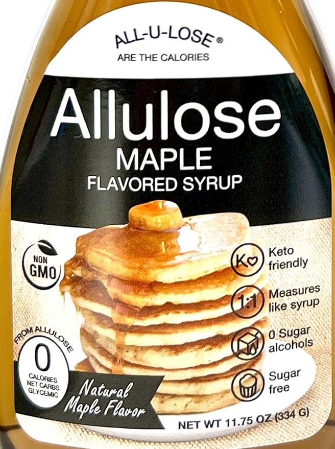 BetterTaste Maple Natural Flavored Allulose Syrup 11.75 oz Zero Calorie Sugar Substitute Non-GMO Gluten Free (11.75 oz Pack of 2-572 Maple)