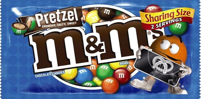 M&ampM'S Pretzel Chocolate Candy Sharing Size 2.83-Ounce Pouch 24-Count