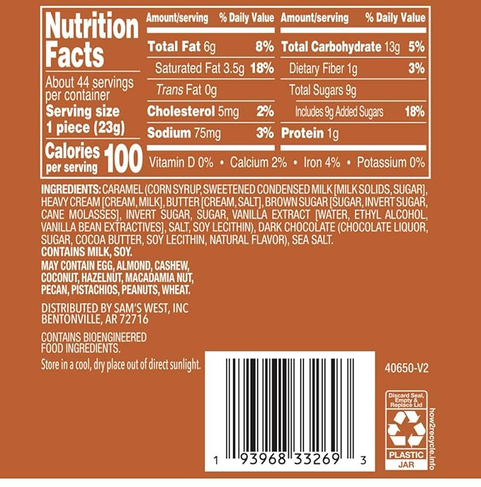 Member Marks Dark Chocolate Soft Sea Salt Caramels 36 oz.