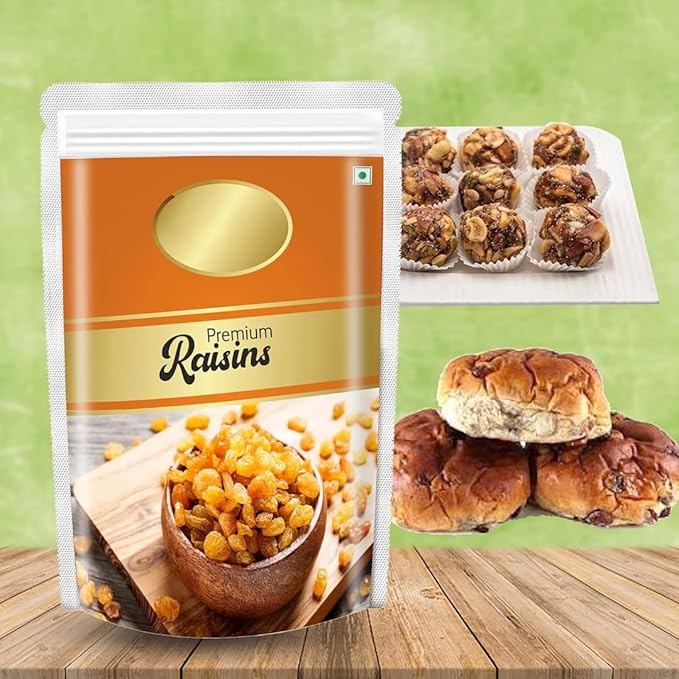 100% Pure Premium Golden Raisins Seedless Green kishmish/Dried Grapes kismis | Dry fruits Raisin | Healthy Sweet Treats| Nutritious Rich in Iron &amp Vitamin B - 200gm