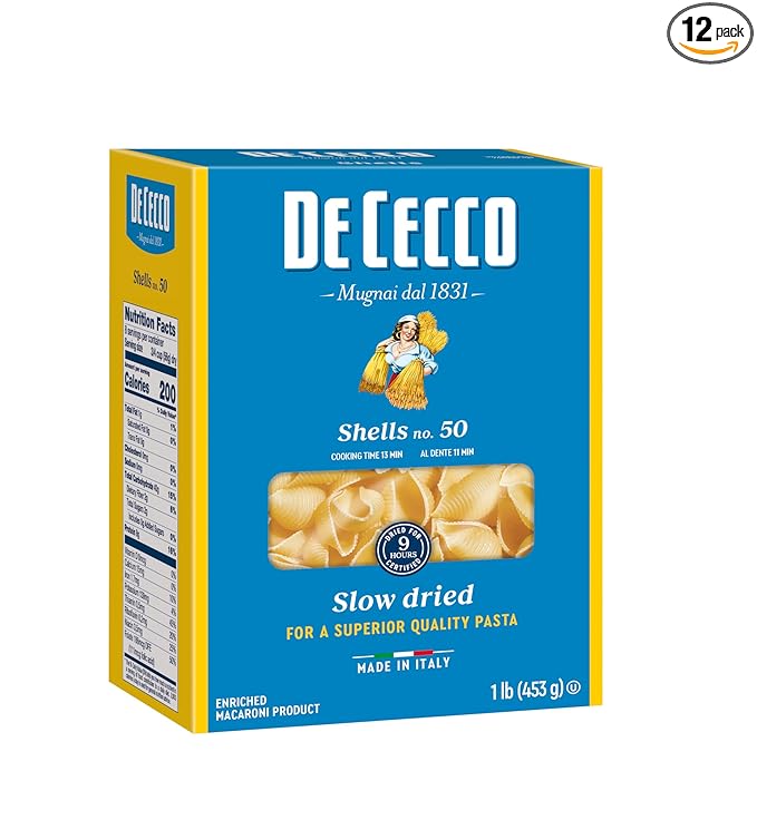 De Cecco Semolina Pasta Shells No.50 1 Pound (Pack of 12)