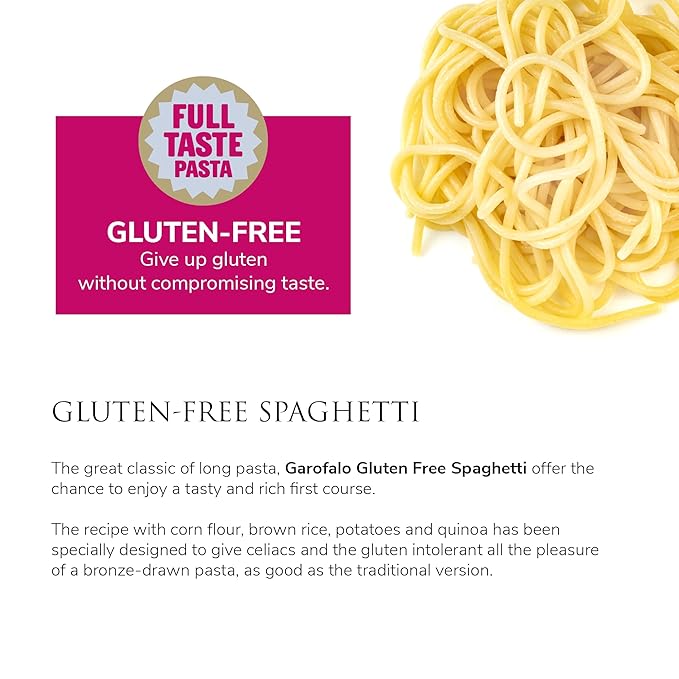 Garofalo - Premium Gluten-Free Spaghetti Pasta Italian Made Corn Rice Potato &amp Quinoa Blend Bronze-Drawn Al Dente (2 pack)