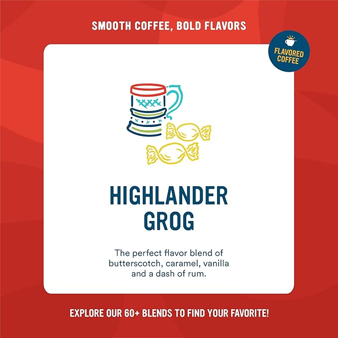 Cameron's Coffee Roasted Ground Coffee Bag Flavored Highlander Grog  64 Ounce (Pack of 1)