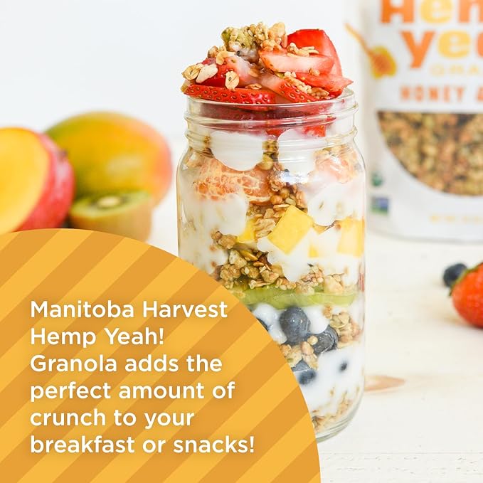 Manitoba Harvest Hemp Yeah Superseed Granola Honey &amp Oats- 10oz 6 Packs - 11g Protein 4g Fiber 3.5g Omega 3 &amp 6 per 60g serving - With Hemp &amp Pumpkin Seeds - Vegan Non-GMO Project Ver