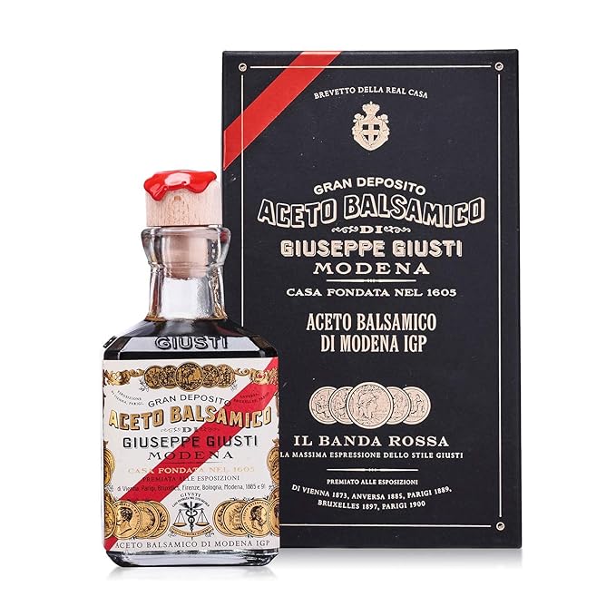 Giusti Premium Balsamic Vinegar of Modena IGP – 5 Gold Medals Italian Aceto Balsamico di Modena in a Luxurious Gift Box Thick Rich &amp Balanced Gourmet Condiment for Finishing – 8.45 fl oz (250 ml