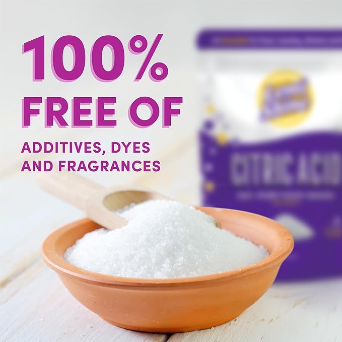 Lemi Shine 100% Citric Acid Powder 5 Pound Bag l Pure Food-Grade Flavor Enhancer &amp All-Natural Preservative | Fragrance Free Citric Acid for Bath Bombs Cooking &amp Canning
