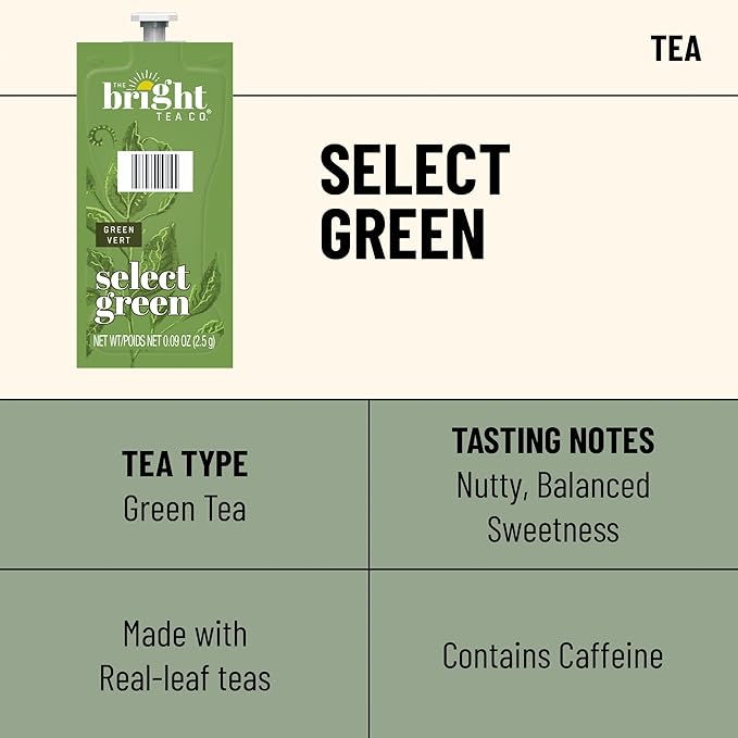 THE BRIGHT TEA CO. Select Green Tea Freshpacks for MARS DRINKS FLAVIA Brewer 20 Packets