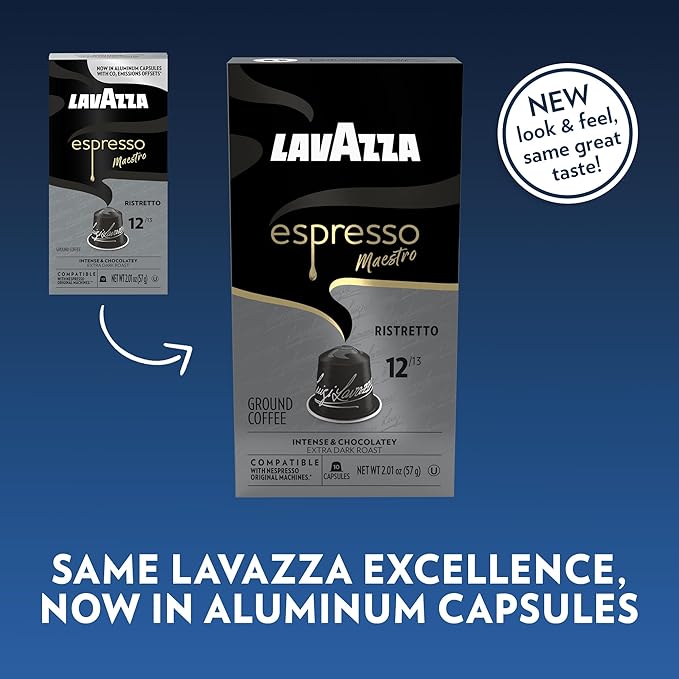 Lavazza Lavazza Ristretto Noble Dark Roast Coffee Capsules Compatible with Nespresso Original Machines Ristretto 10 Count (Pack of 6)