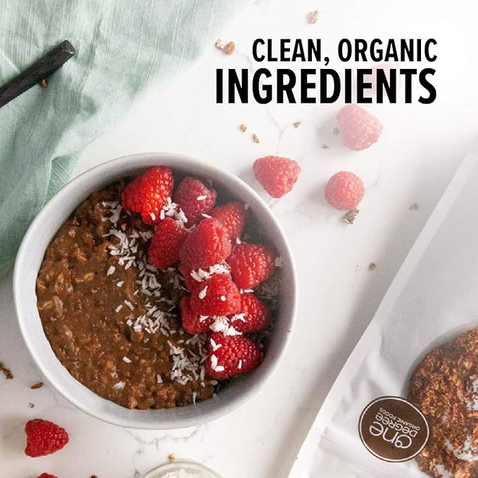 One Degree Organic Foods Sprouted Instant Oatmeal USDA Organic Non-GMO Vegan And Gluten Free Instant Oatmeal (Cacao Nib 6 Pack)