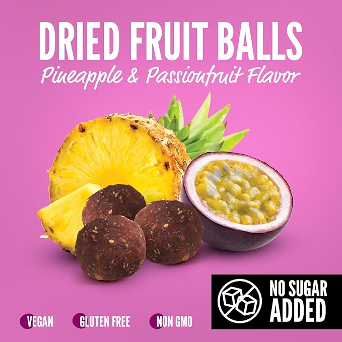 Oneg Dried Pineapple Passionfruit Balls1.76oz Bag12 Pack of Healthy Snack Perfect Healthy Chip for Parties or Travel Ideal Kids Healthy Snack for School Lunches After Playtime or Special Occasion