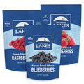 Thousand Lakes Freeze Dried Berries Bundle - 100% Sliced Strawberries Whole Raspberries Whole Blueberries