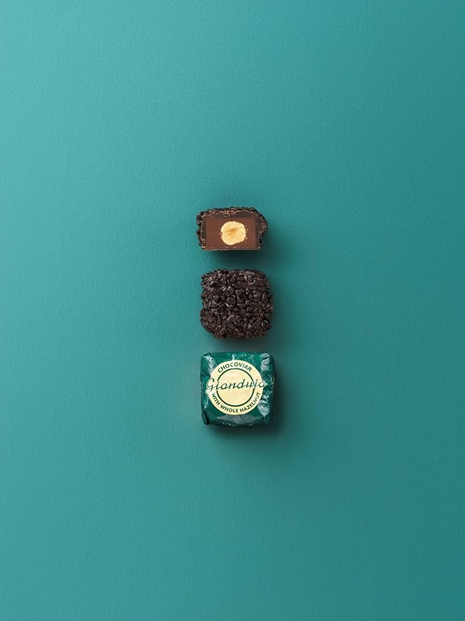Venchi - Murrine Gift Box with Chocoviar Gianduja and Dark Chocolate 10.48 oz With Whole Piedmont Hazelnuts Gluten-Free No Artificial Colors or Preservatives Gift Idea