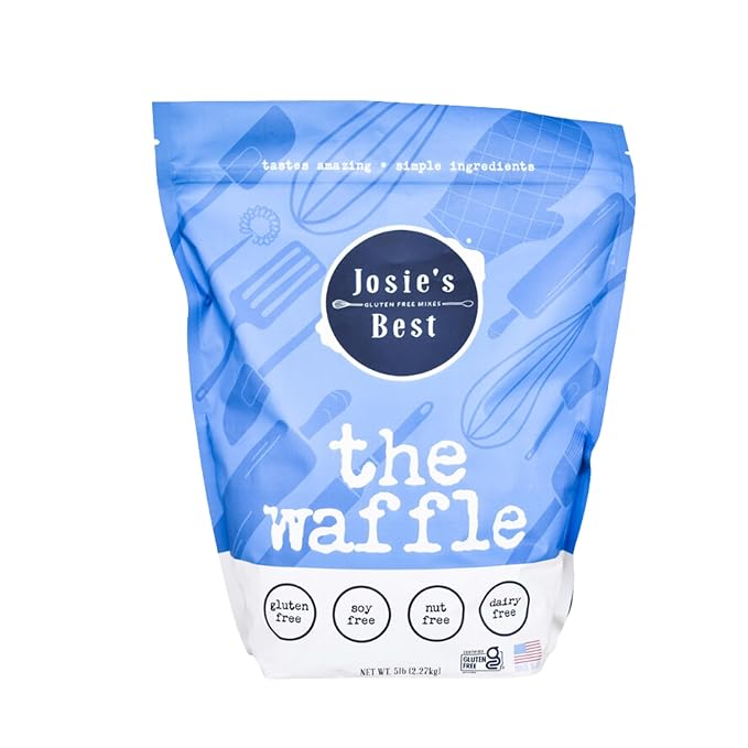 Josies Best Gluten Free Mixes Waffle Mix - 5lb Bulk Bag for GF Waffles &amp Belgian Waffles - Certified Gluten Free - Dairy Free Made in Dedicated Facilities - American Family Owned and Made.