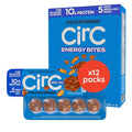 CirC Energy Bites - 12 Pack Chocolate Brownie Gluten Free Protein Balls - 10g Protein Whole Grains Nuts &amp Fruit - Portable Healthy Snacks for Adults &amp Kids 5 Piece Resealable Packs
