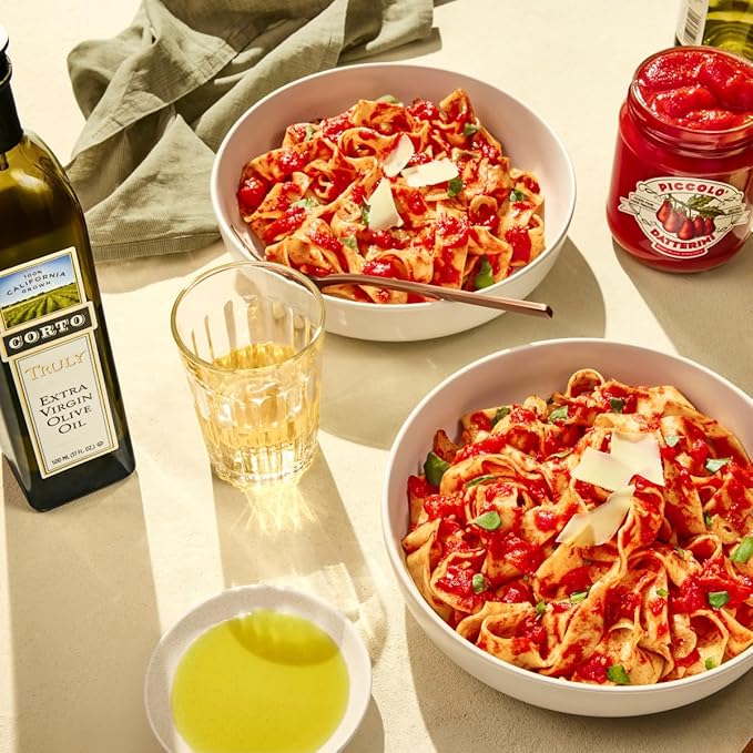 Corto x Stanislaus Chef’s Essentials Kit – TRULY Extra Virgin Olive Oil - Ultra-Fresh Fall Harvest &amp Piccolo Datterini Baby Plum Tomatoes – Handpicked - Loved by Pro Chefs now for Home Chefs