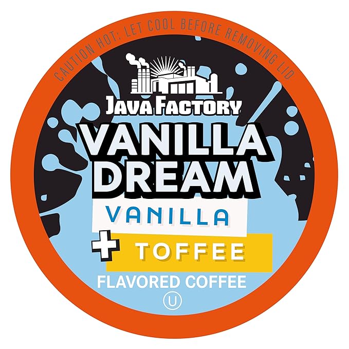 Java Factory Coffee Pods Vanilla Flavored Coffee Compatible with K Cup Brewers Including 2.0 Vanilla Dream 80 Count