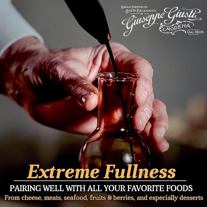 Giusti Family Reserve Balsamic Vinegar-Based Condiment – Premium Italian Condiment Based on Aceto Balsamico di Modena Rich Matured Flavor for Salads Marinades &amp Drizzling Made in Italy - 1.7 f
