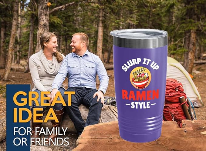Ramen Lover Purple Edition Viking Tumbler 20oz - Slurp it up - Food Lovers chicken pumpkin vegan pantry spicy noodles