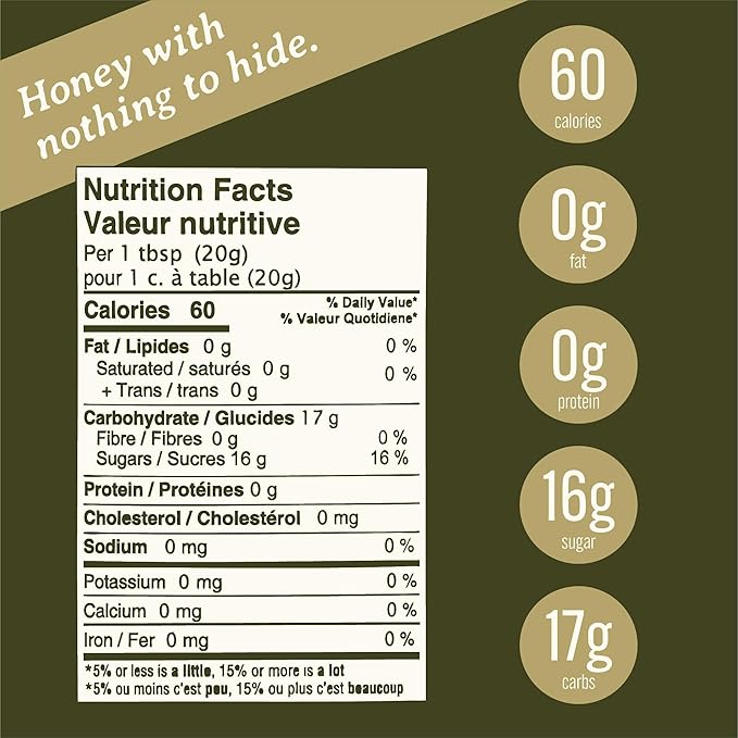 Peace River Unpasteurized Pure White Honey 500g/17.6 oz. Jar