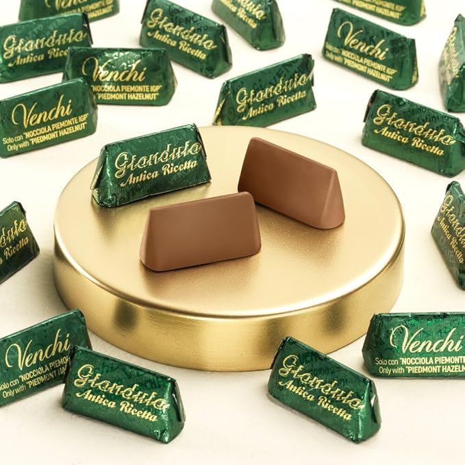Venchi - Original Recipe Gianduiotto Chocolates Gianduja Flavor Chocolate Candy Bulk Gluten Free 2.2 lb Bag