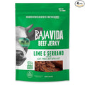 BAJA BEEF Vida Lime &amp Serrano Pepper Beef Jerky - Sweet and Spicy Beef Jerky Snack Packs Healthy Gluten-Free All-Natural No MSG Made in the USA - 2.5 Oz Bags (Pack of 4)