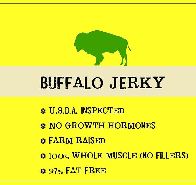 Jerky.com Original Buffalo Jerky 3-Pack - Exotic Jerky High Protein Gluten-Free All-Natural Exotic Snack - Premium Wild Game Meat - Perfect for Hiking Camping and On-the-Go 1.75oz (Pack of 3)