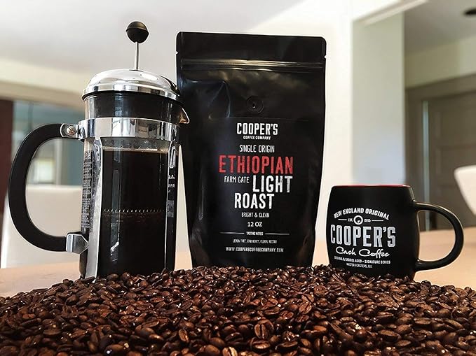 Ethiopian Bold Light Roast Grade 1 Ground Coffee Natural Dry Processed Micro Lot Intense Bright Bold &amp Aromatic Coffee - 2lb Bag
