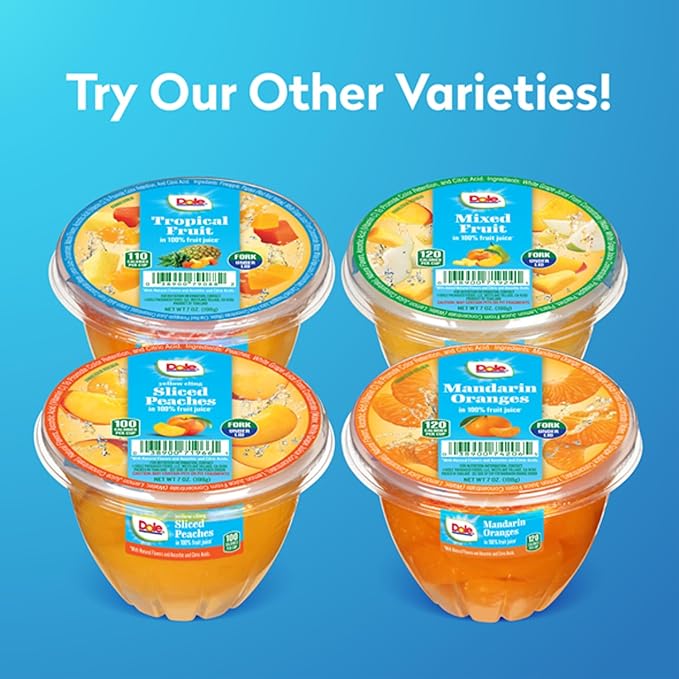 Dole Fruit Bowls Mixed Fruit in 100% Juice Snacks 7oz 12 Total Cups Gluten &amp Dairy Free Bulk Lunch Snacks for Kids &amp Adults