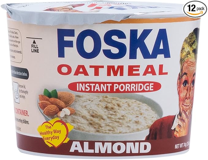 Foska Oatmeal Instant Porridge Almond 2.6 Ounce (Pack of 12)