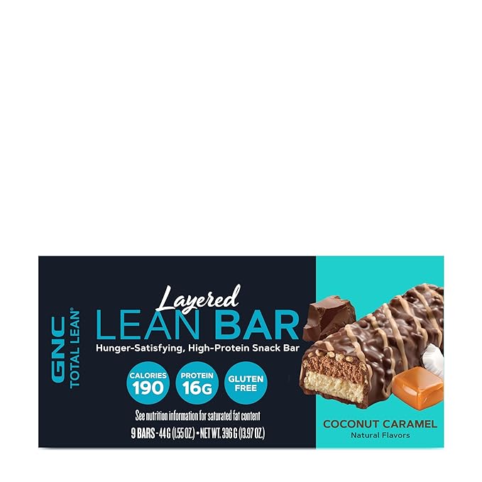 GNC Total Lean Layered Lean Bar - Coconut Caramel (9 Bars)