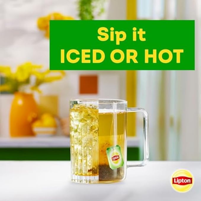 Lipton Peach Green Tea Bags Flavored Unsweetened Teabags for Hot Tea or Peach Iced Tea with Caffeine and Flavonoids 120 Total Tea Bags (20ct - Pack of 6)