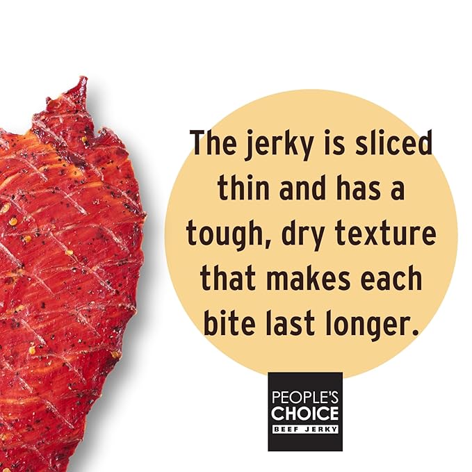 People's Choice Beef Jerky Big Slab - Whole Muscle Thin-Sliced 9g Protein - Hot &amp Spicy 19.2 oz 15 Ct