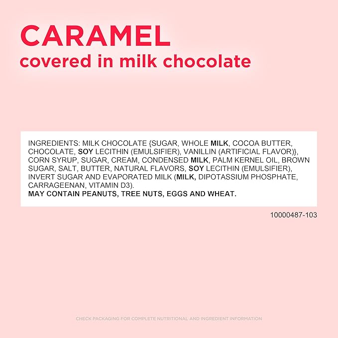 RUSSELL STOVER Valentine's Day Milk Chocolate Caramel Heart 1.3 oz. (Pack of 18)